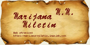 Marijana Miletin vizit kartica